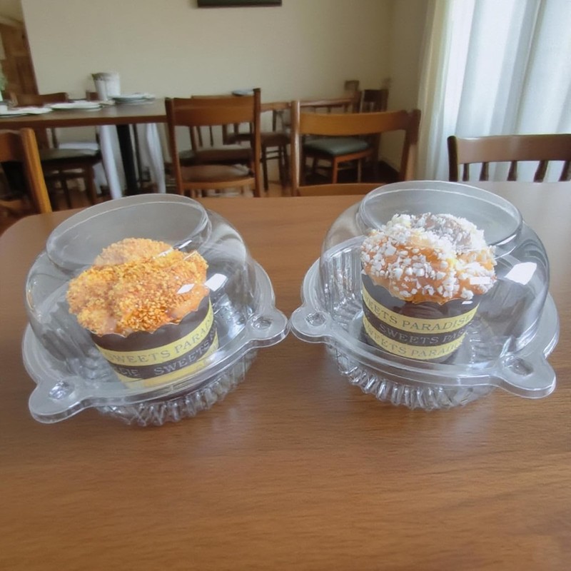 50 piece Muffin Containers Transparent Plastic Extra Large Muffin Boxes Muffin gallery