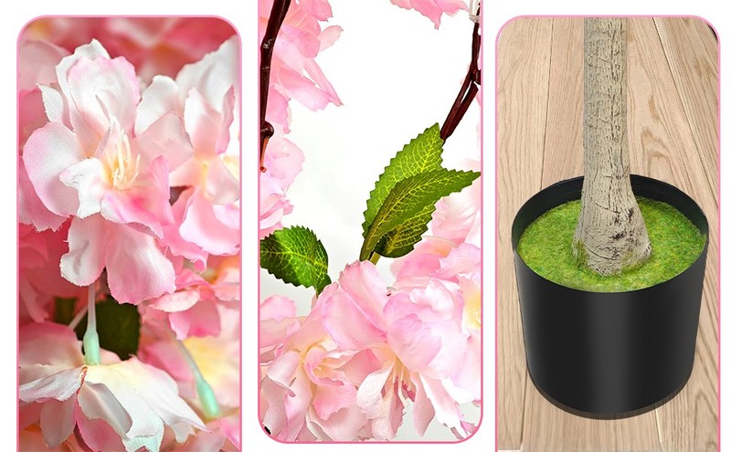 2 Pa Artificial Cherry Blossom Tree,4FT Faux Cherry Blossom Plant in Pot gallery