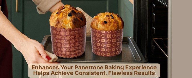 15 oz Panettone Paper Mold Standard | 12 Pack | Round Non Stick Panettone Paper gallery