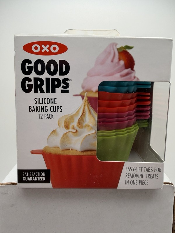OXO Good Grips Silicone Baking Cups 12 Pack Bright Kid Party Neon Colors NEW