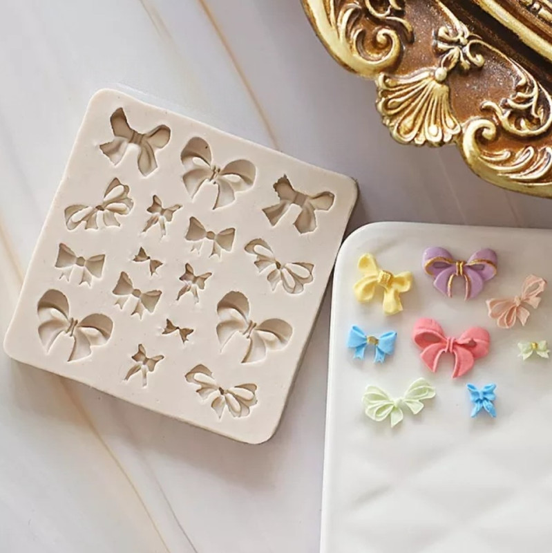 Mini Bow Ribbon Fondant Resin Silicone Mold
