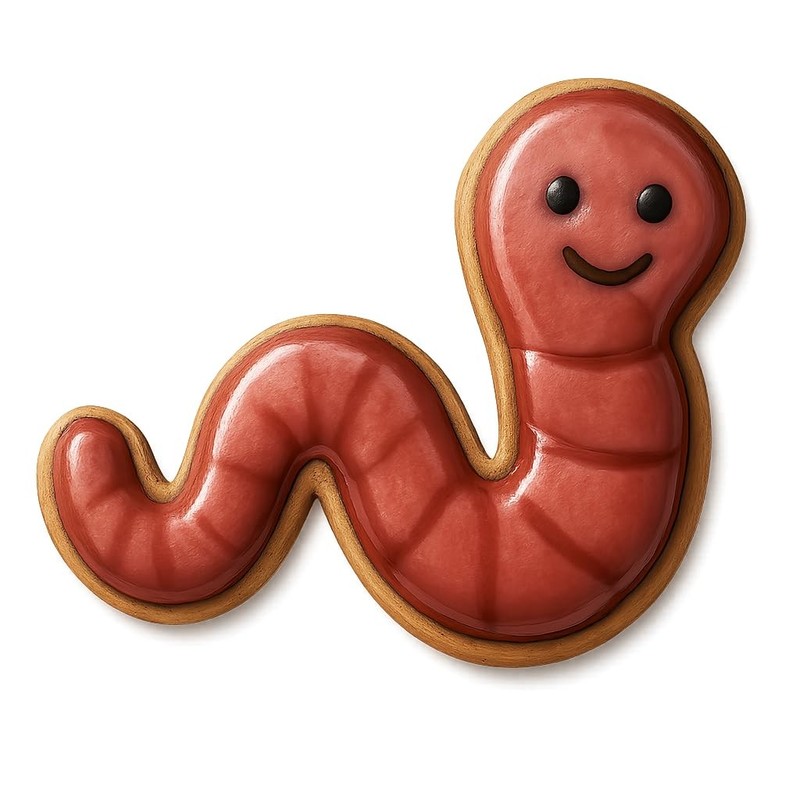 Wiggly Worm Cookie Cutter - 4x3.2" Fun Baking Kids Party Design gallery