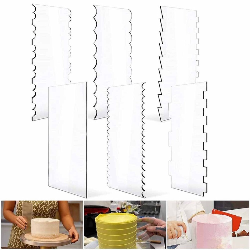 Cake Scraper 24x10x0.2cm 6 Different Shapes 6pcs/set Cake Edge Smoother gallery