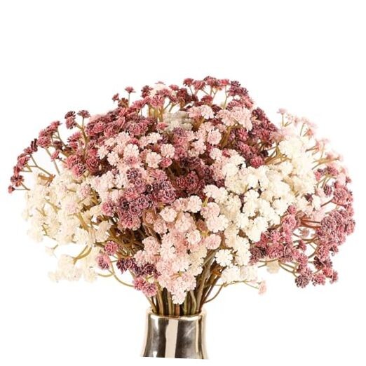 Baby Breath Flowers Artificial Bulk, 10Pcs Fake Gypsophila 10pcs Fall Pink