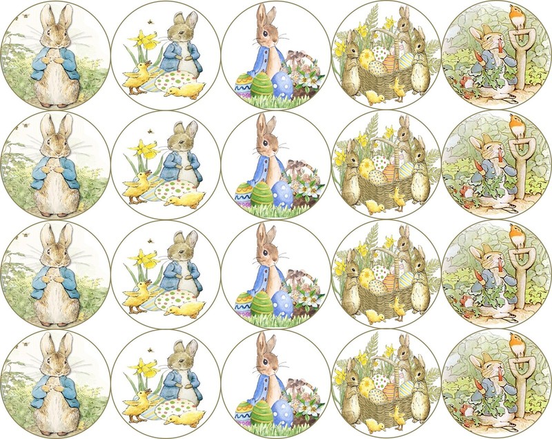 Sugar paper ( Happy Easter ) 20 images 1.81″ round.