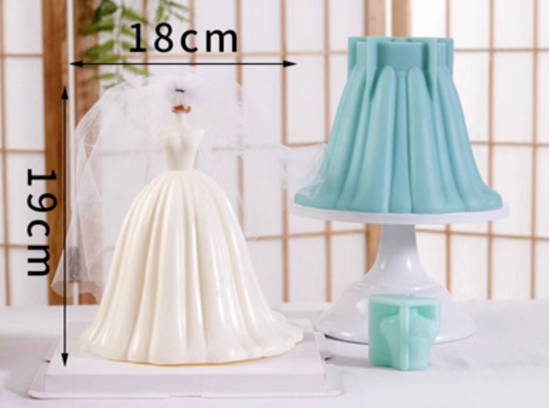 Beautiful Bride Wedding Dress Cake Making Supply Silicone Mould DIY Baking Choco
