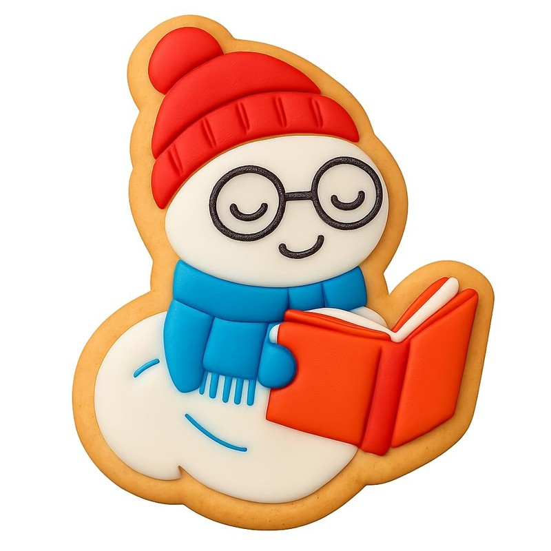 Cozy Bookworm Cookie Cutter & Stamp, Fondant & Clay Cutter - 3.2x4" gallery