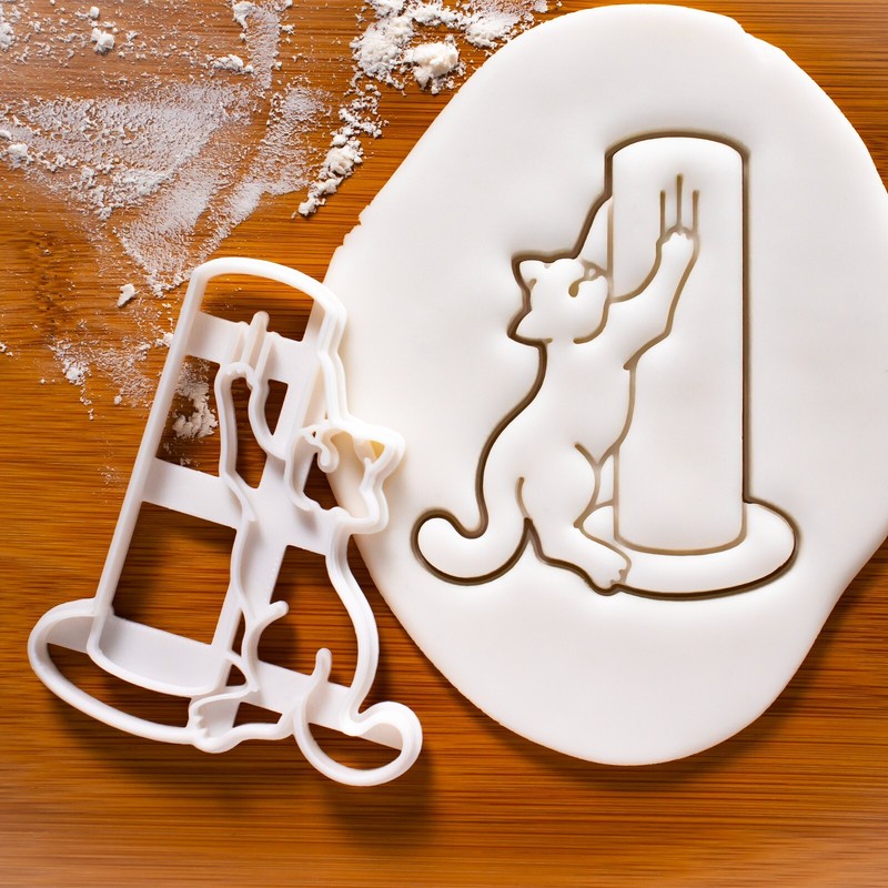 Kitty Scratch Cookie Cutter – cat treats kitten meow feline adoption rescue gift