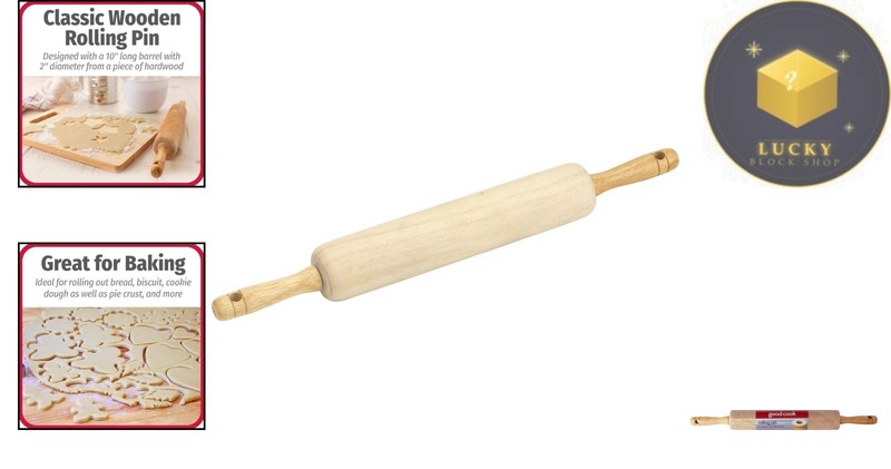 Durable 17.75" Wooden Rolling Pin with Easy Roll Bearings for Perfect Pastries gallery