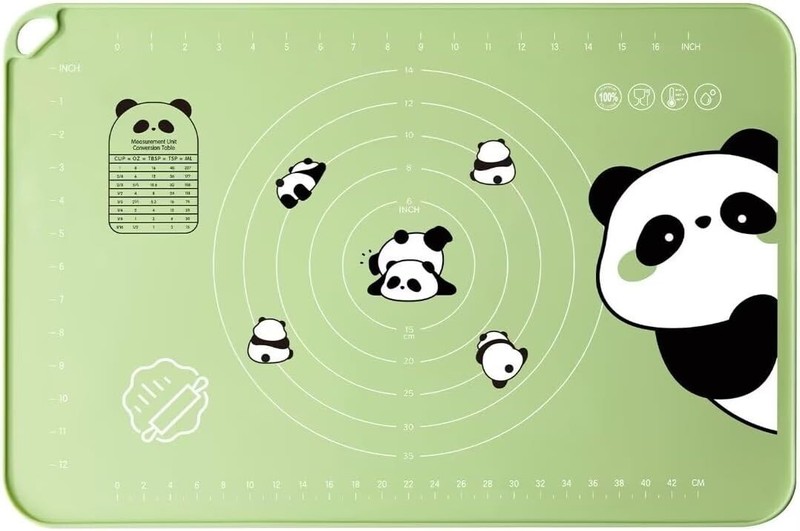 Silicone Baking Mat with Measurements, Extra Thick Dough Rolling Mat and Green gallery