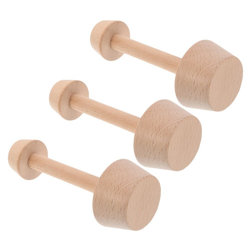 3Pcs Wooden Tart Press Baking Tool Double Sided Natural Wood Mold for Desserts