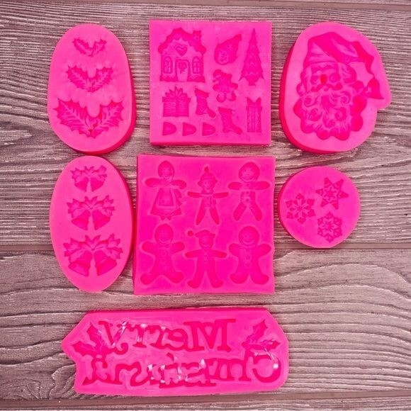 Diy Silicone Mold Christmas Tree Santa Fondant Molds , resin mold diy craft mold