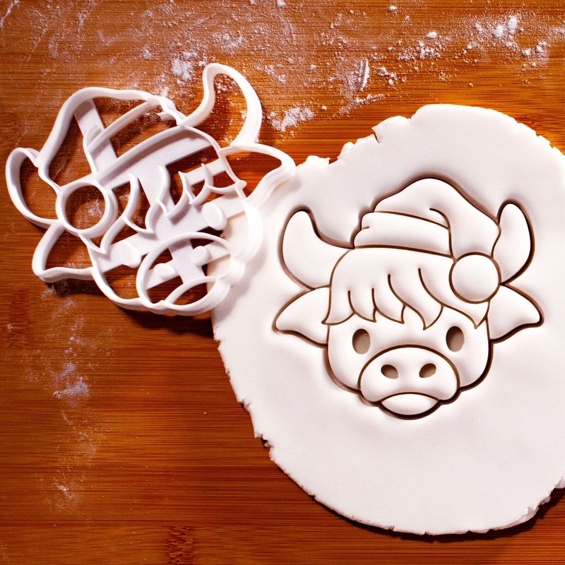 Christmas Highland Cow Cookie Cutters Set - animal long-haired Scottish cattle gallery