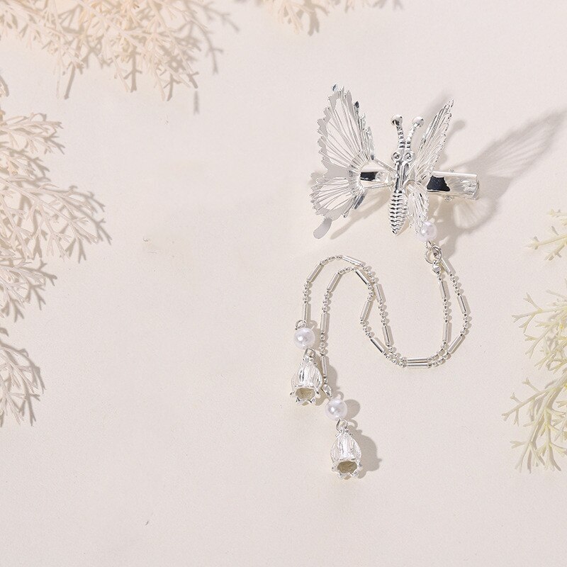 1pc Hanfu Hairpin Hair Accessories Ancient Style Dragonfly Tassel Duckbill Clip gallery