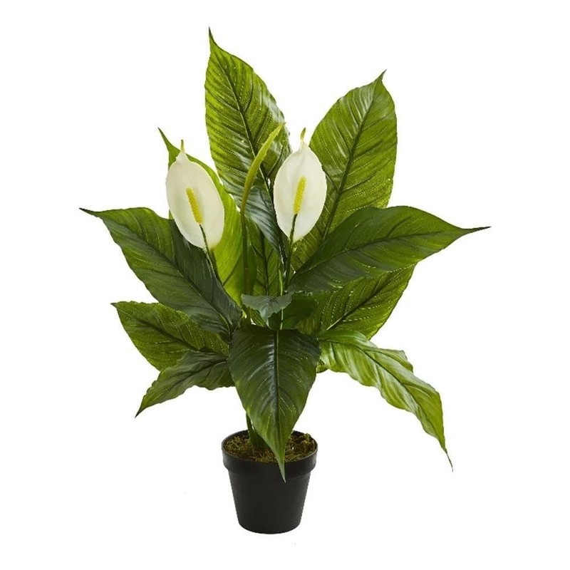 Nearly Natural 26in Spathiphyllum Artificial Silk Plant Green 8318