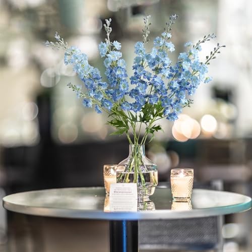 4PCS Delphinium Artificial Flower 33.5'' Long Larkspur Stem Plant Light Blue gallery