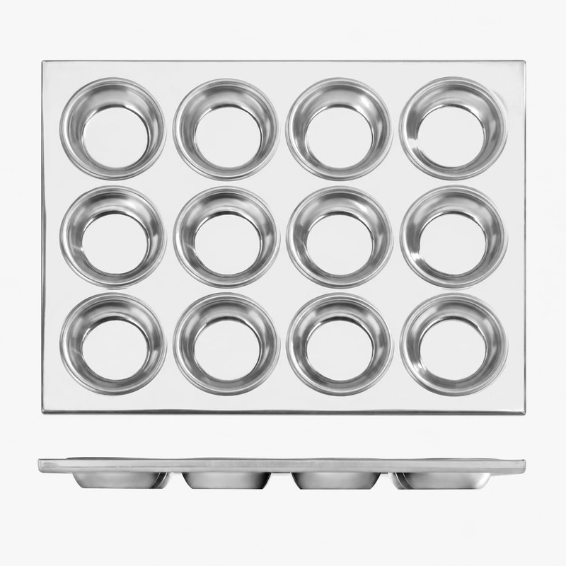 New Star Foodservice Commercial Grade Aluminum 12-Cup Muffin 12-Cups, Silver