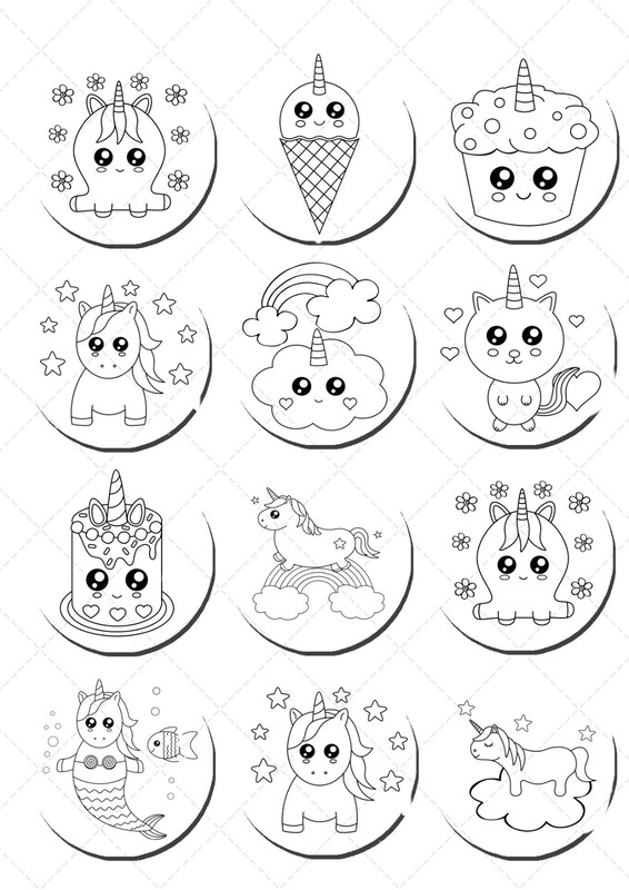 Unicorns Horse Unicorn Pre-cut Edible PYO Cookie Toppers gallery