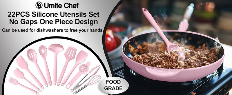 22-Piece Silicone Cooking Utensils Set, Heat Resistant & gallery