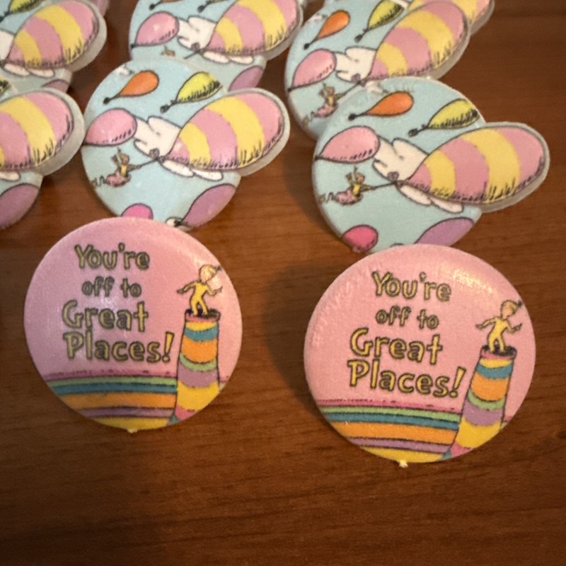 Lot 25 Dr. Seuss™ Cupcake Rings Oh The Places You'll Go Party Decorations NEW gallery