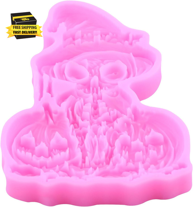 Halloween Silicone Molds Halloween Skull Pumpkin Fondant Mold for Cake Decoratio gallery