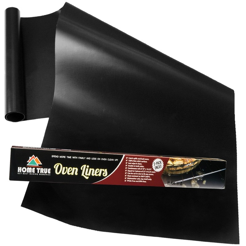 Home True Ovenliner Microwave Toaster Stovetop Mat 70 x 16.25 inches, Black