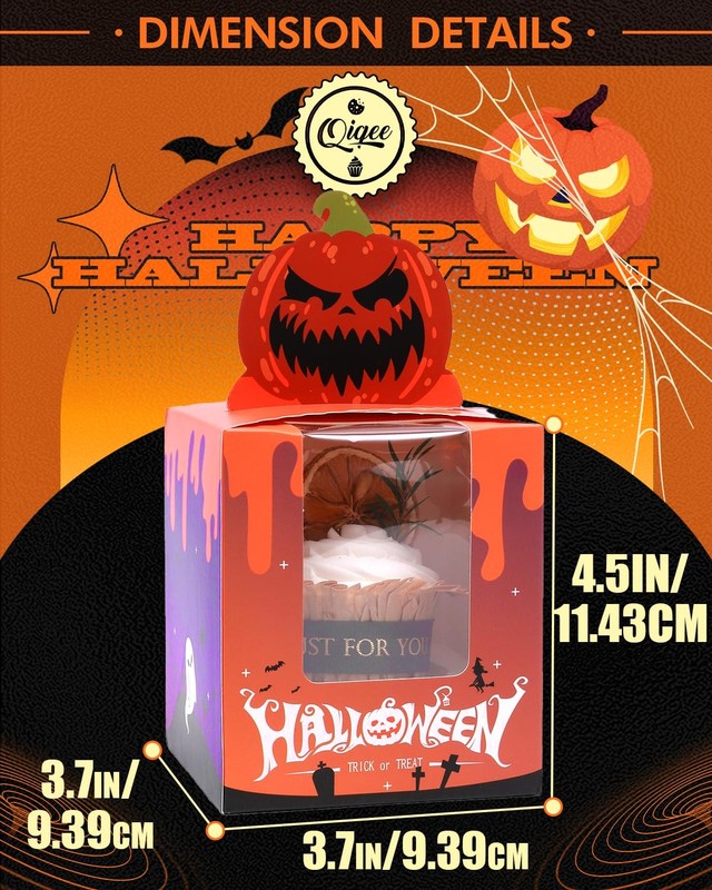 Halloween Individual Cupcake Boxes Cupcake Holders Disposable 25pcs Single Cu... gallery