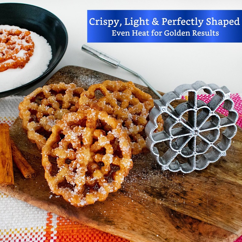 Bunuelos Mold with Handle (4.7 in Cast Aluminum) - Molde 4.7 Inches, Silver gallery