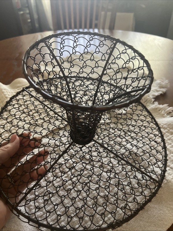 ANTIQUE WIRE FRAME CAKE DISPLAY STAND, MADE IN FRANCE gallery