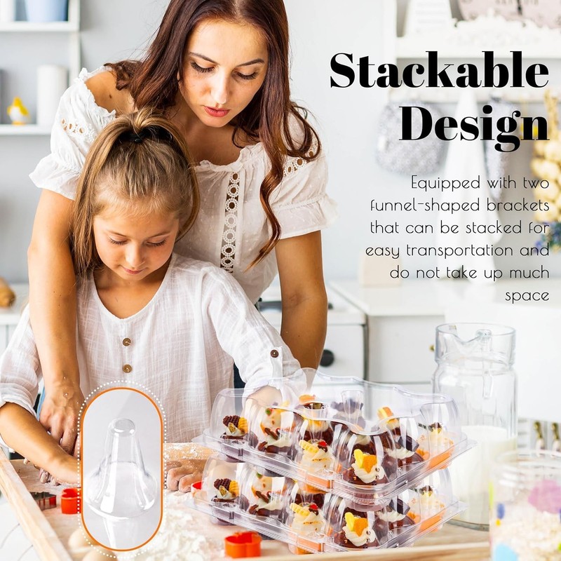 12 Count Mini Cupcake Containers 20 Pack Cupcake Holder with Detachable Tall ... gallery