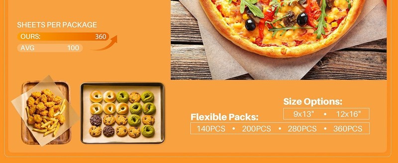 360 Parchment Paper Sheets 12x16 Inch | Natural Brown Precut Unbleached gallery