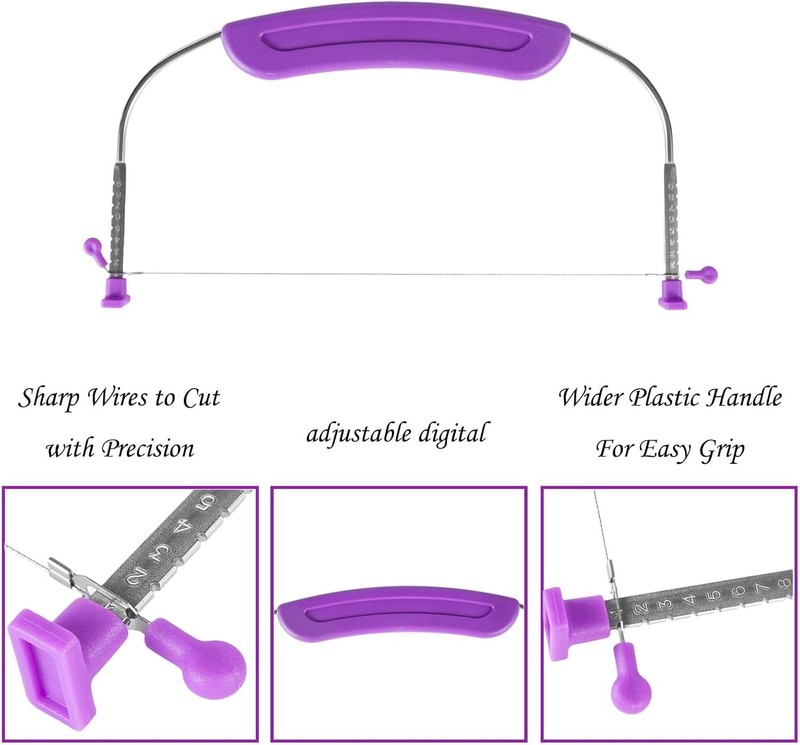 Cake Leveler Slicer Adjustable Stainless Steel 10 Inch Food Grade Purple gallery