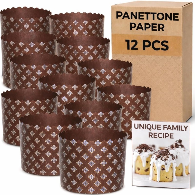 15 oz Easter Bread Paper Molds for Baking 12 Pack – Large Panettone Paper Mol…