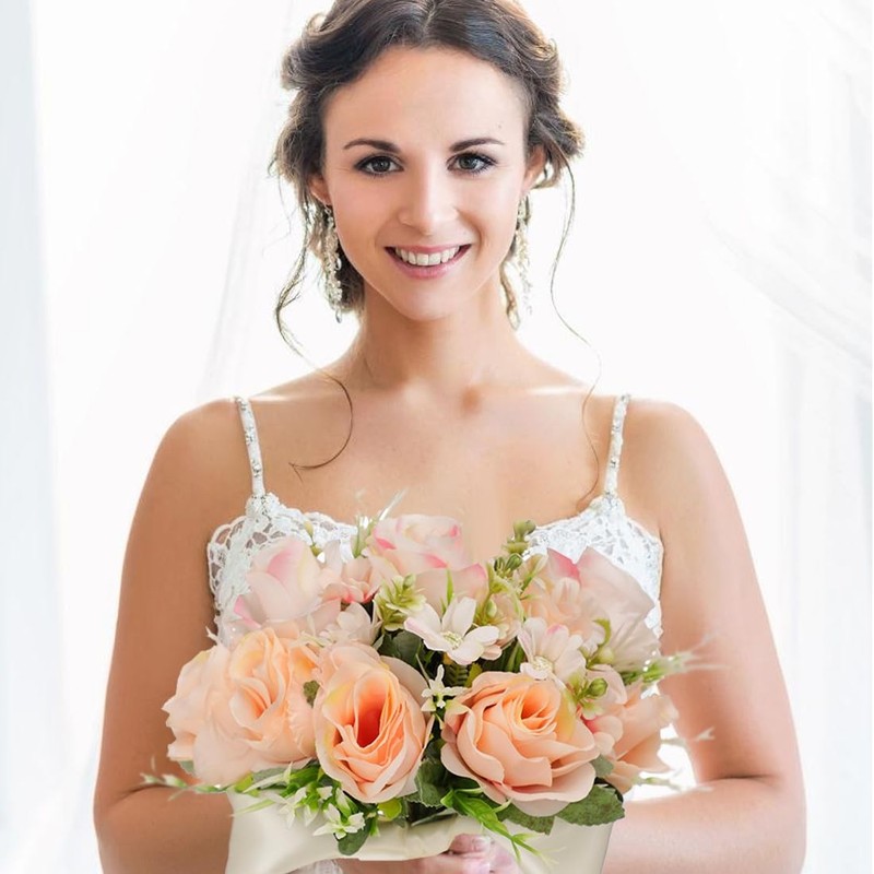 Cyanlux Wedding Bouquets For Bride Bridesmaid Bouquet Champagne White gallery