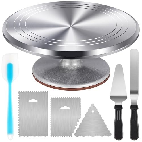 Beginner-Friendly 12-Inch Cake Stand Turntable Set with Frosting Tools