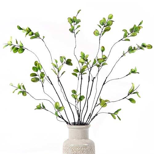 Pcs Artificial Ficus Branches Fake Plants, 20.8 Inches Small 5 Green gallery
