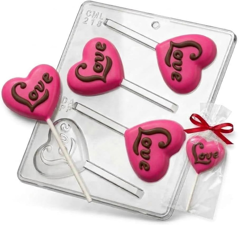 Love on a Heart Lollipop Chocolate Candy Mold 218