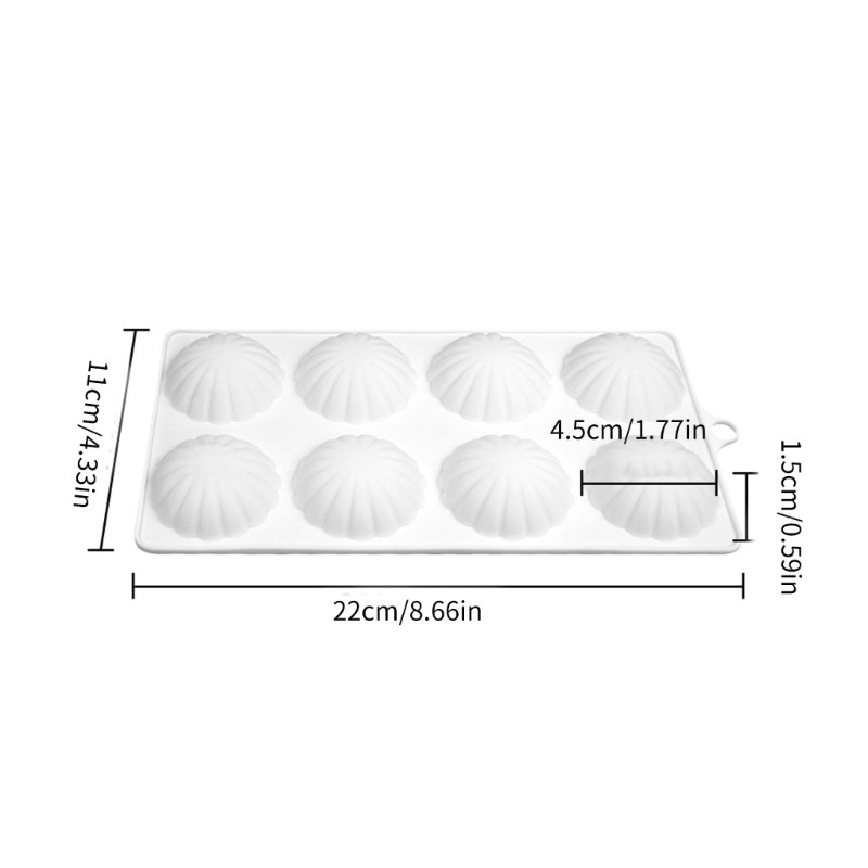 8-cavity Semicircular Petals Silicone Mold Mousse Cake Decorating Baking Tool gallery