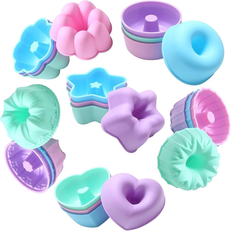 Reusable 24 Pack Silicone Baking Molds - Perfect for Donuts, Muffins, and More gallery