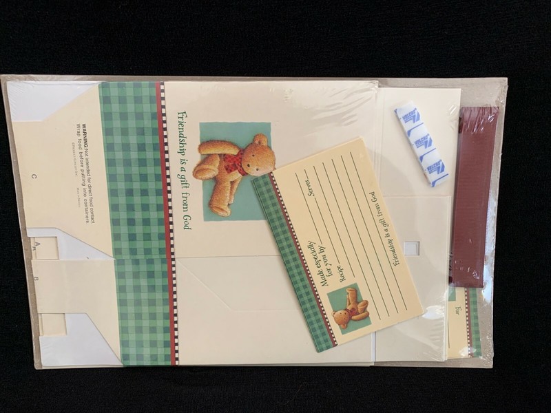 Vintage Christmas Bear Holiday Treat Nut Favor Kit Boxes Gift Tags Dayspring gallery