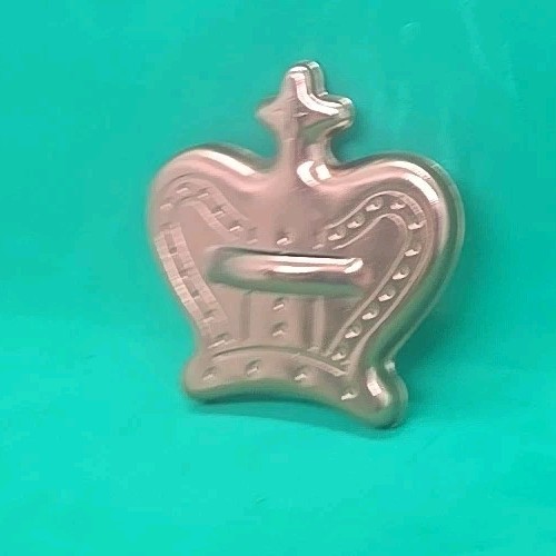 Vintage 70s Copper Aluminum Cookie Cutter Mold Crown King Coronation Mardi Gras gallery