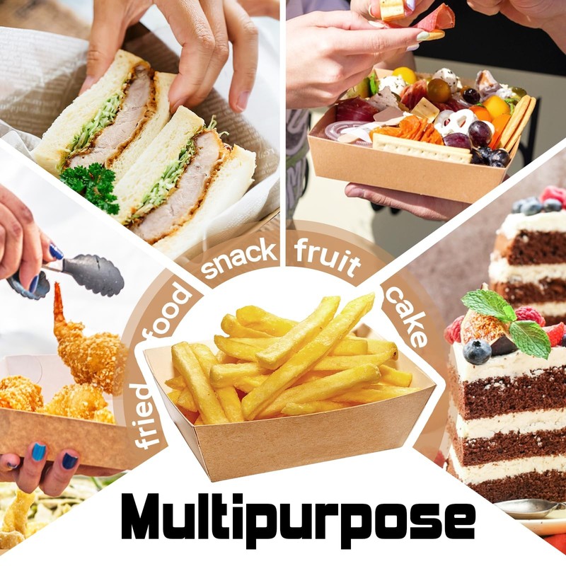 100 Pack Plastic Charcuterie Boxes with Clear Lids 4"Small Paper to Go Food gallery