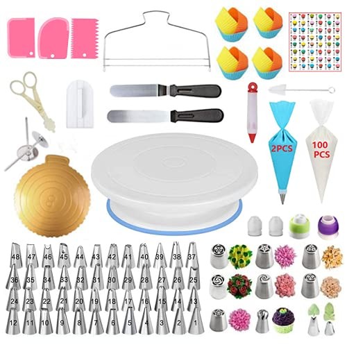 Cake Decorating Kit Supplies with Cake Turntable & Cake Leveler,48 191 Pcs gallery