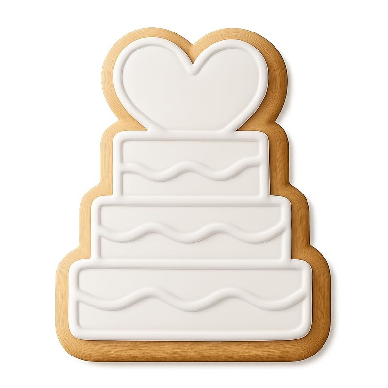Heart-Top Wedding Cake Cookie Cutter & Stamp - 3x4 gallery