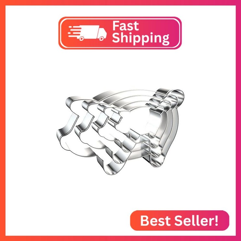 Pig Cookie Cutter Set Large – 5 Inch, 4 Inch, 3 Inch, 2 Inch – Cute Piggy Farm A