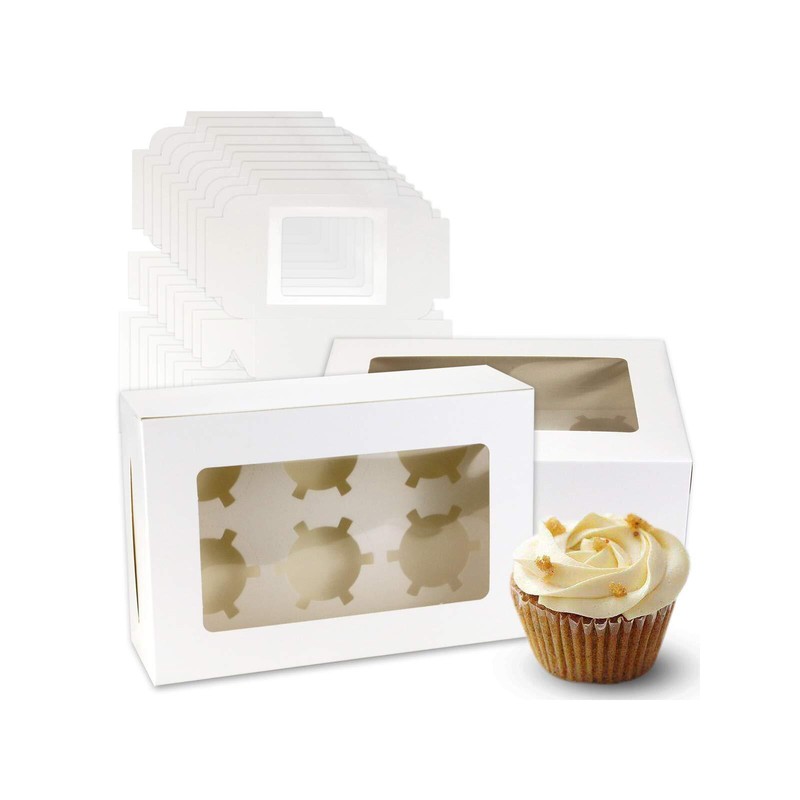 20Pack White Cupcake Boxes with Inserts 6 HoldersWhite Standard Bakery Boxes …