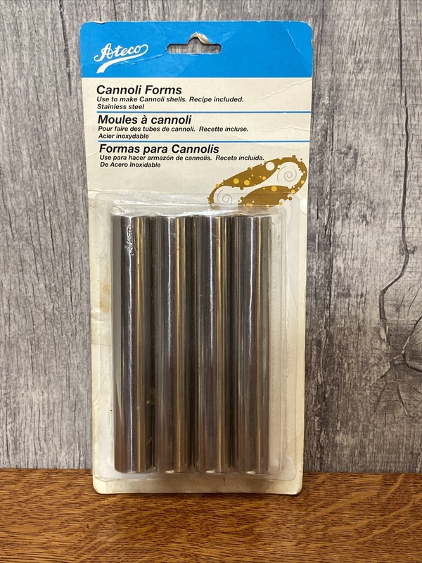 4 Ateco stainless steel cannoli tubes molds forms shells