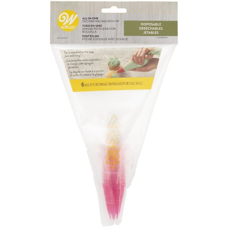Disposable Decorating Bags with Tips Set of 6 All in One gallery