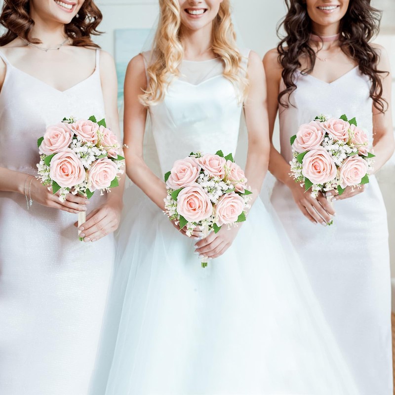 Semononia Artificial Bridesmaid Bouquets Set Of 6 - 7 Inch Bridesmaid Flower gallery