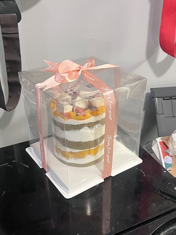 6 Pcs Clear Cake Box with Ribbon, 2-Layer Tall Cake Packaging Boxes 8X8X9 Inch, gallery